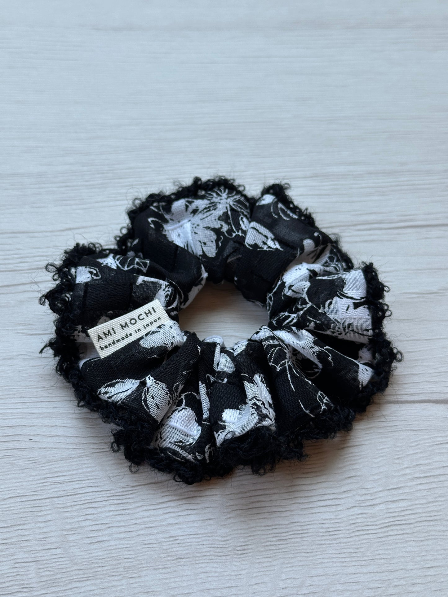 Nocturne / 01 — Hand-Crocheted Scrunchie in Ink Black
