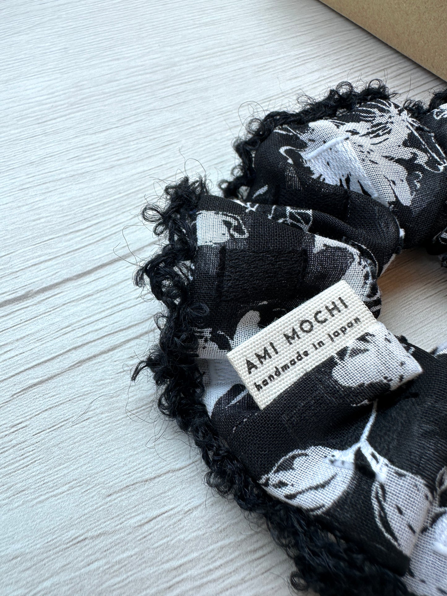 Nocturne / 01 — Hand-Crocheted Scrunchie in Ink Black